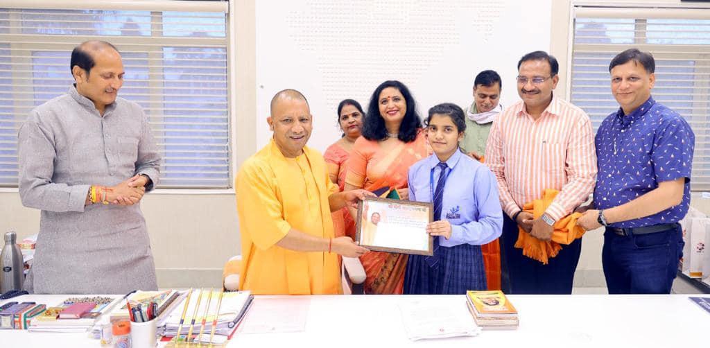 Shri Yogi Adityanath Ji blessed National Topper Diya Namdev Scottish